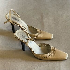 Charles David Tan Cutout Slingback Pumps